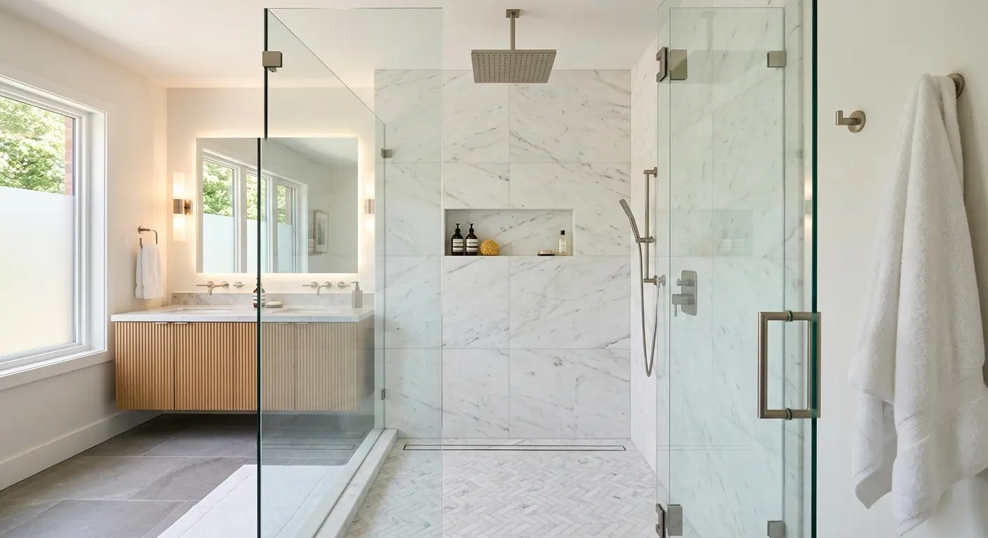 Completed walk-in shower project 1