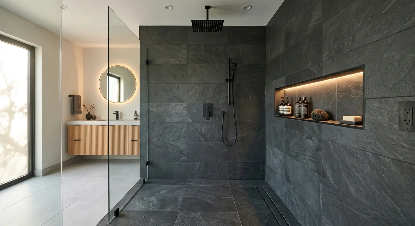 Completed walk-in shower project 2
